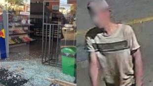 Suspeito foi flagrado pelas câmeras de segurança do local. (Foto: Reprodução)