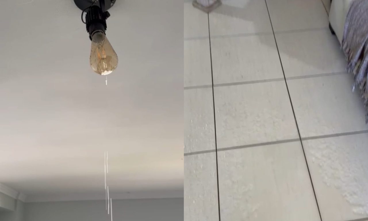 Registros feitos pelos moradores mostram a intensidade com que água se infiltrou nos imóveis. (Foto: Arquivo Pessoal)
