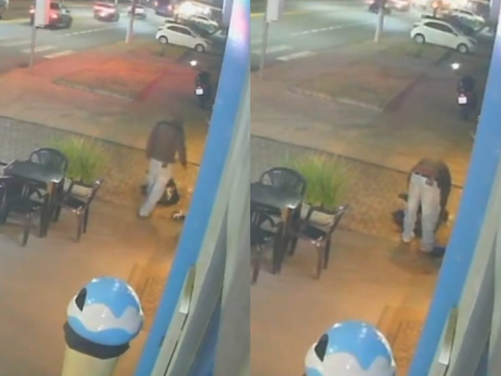 Homem foi flagrado furtando a vasilha pelas câmeras de segurança da Berry's. (Foto: Arquivo Pessoal/Emanuel Victor)