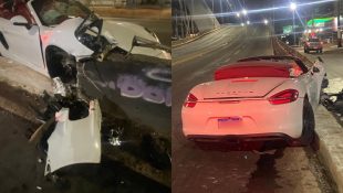 Motorista abandona carro de luxo após acidente e tem objetos furtados em Goiânia