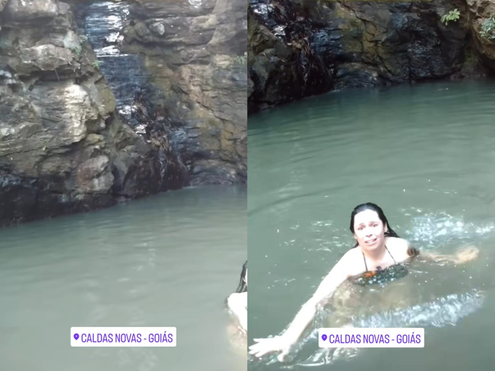 Flagrante de perigo oculto nas cachoeiras de Caldas Novas chama atenção