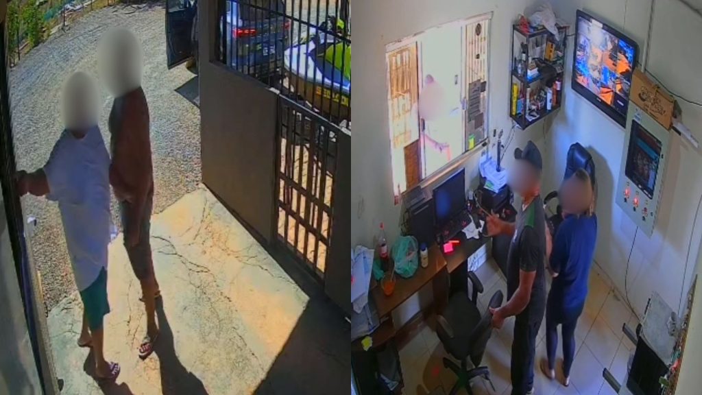 Câmeras registraram toda a cena entre funcionária e agressores.