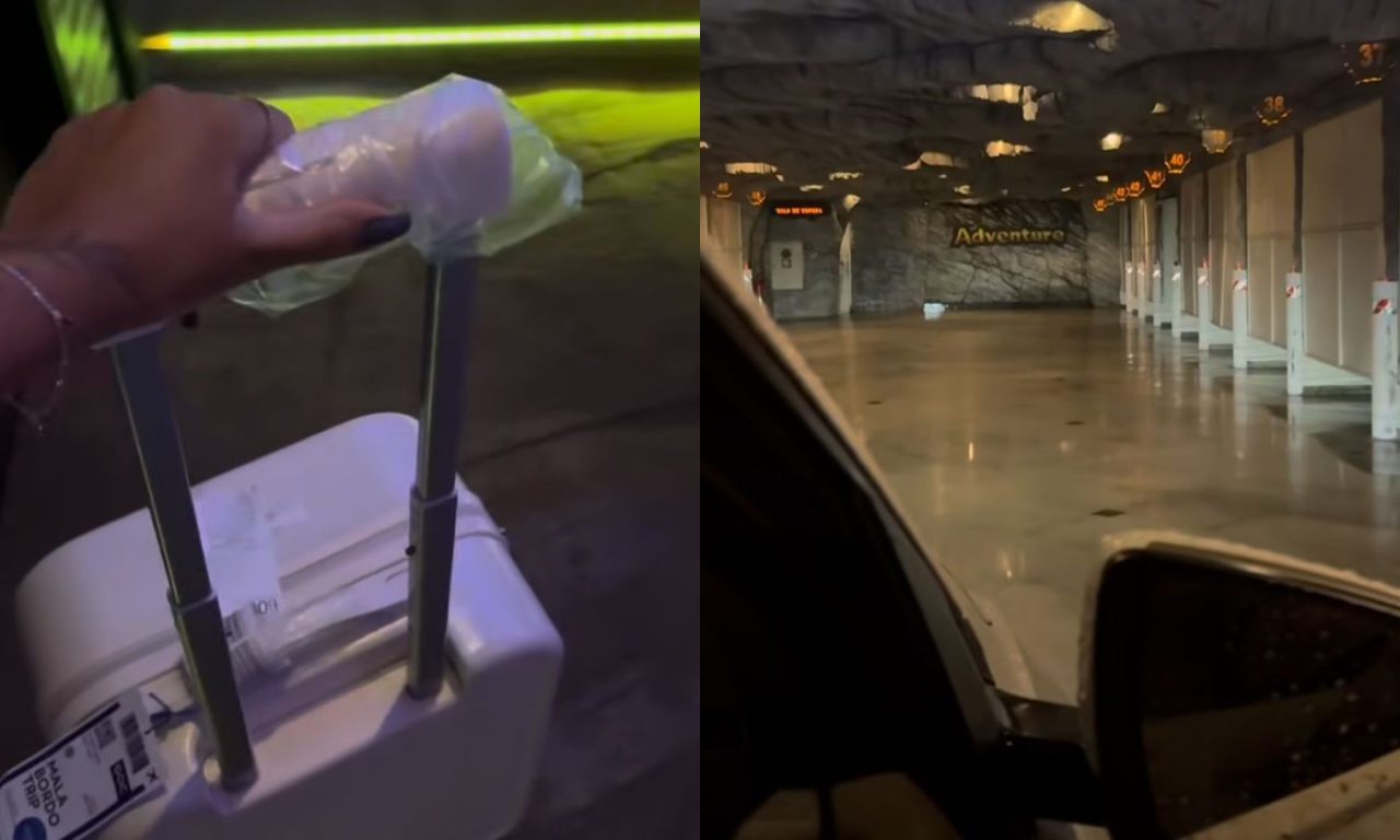 Jovem surpreendeu ao mostrar o que tinha dentro da mala. (Foto: Reprodução)