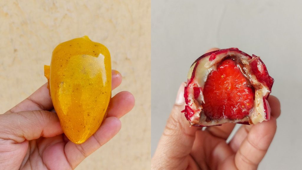 Lá do Céu Confeitaria passou a produzir o morango do amor nos sabores maracujá e ninho com nutella. (Foto: Arquivo pessoal)