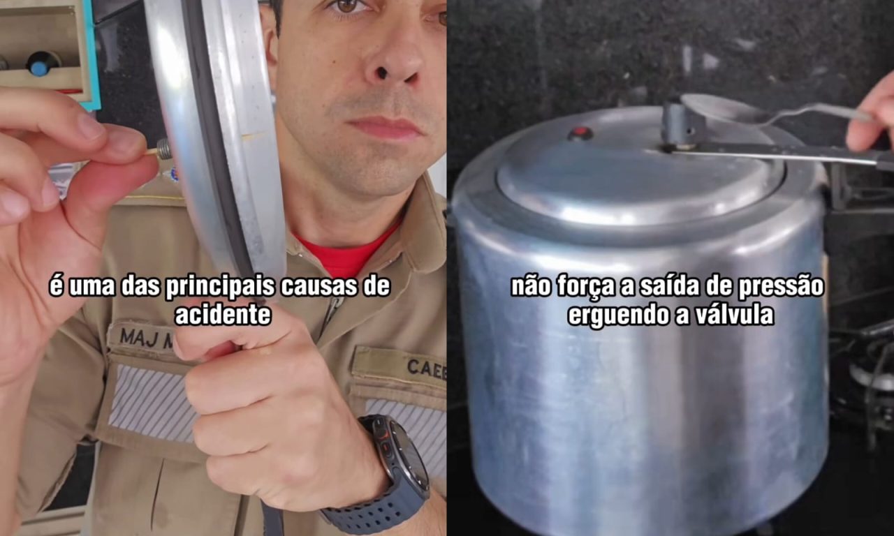 Bombeiro de Goiás alerta sobre erro perigoso que nunca deve ser cometido na hora de usar panela de pressão