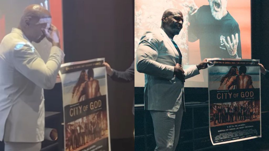 Terry Crews se emocionou com o pôster do filme brasileiro.