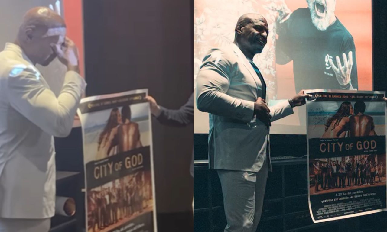 Terry Crews se emocionou com o pôster do filme brasileiro.