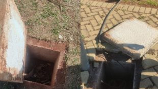 Imagem mostra fios de cobre retirados de local, em Anápolis.