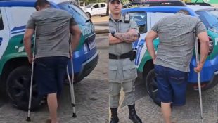 Golpista foi preso em flagrante pelas autoridades. (Foto: Divulgação/PM)