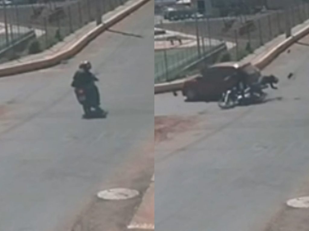 Acidente foi registrado por câmeras de segurança. (Foto: Reprodução)