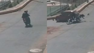 Acidente foi registrado por câmeras de segurança. (Foto: Reprodução)