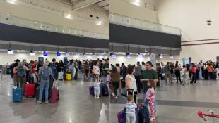 Transtorno por conta do cancelamento do voo gerou filas no aeroporto. (Foto: Portal 6)