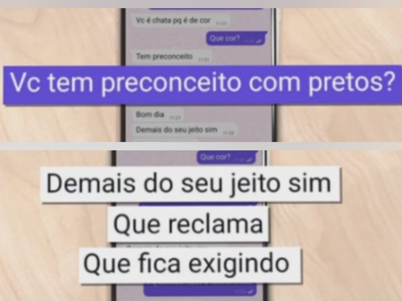 Enfermeira tirou prints das ofensas racistas. (Foto: Tv Anhanguera)