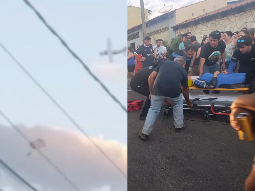 Vítima de acidente com paraquedas foi levada ao Heana. (Foto: Reprodução) paraquedista