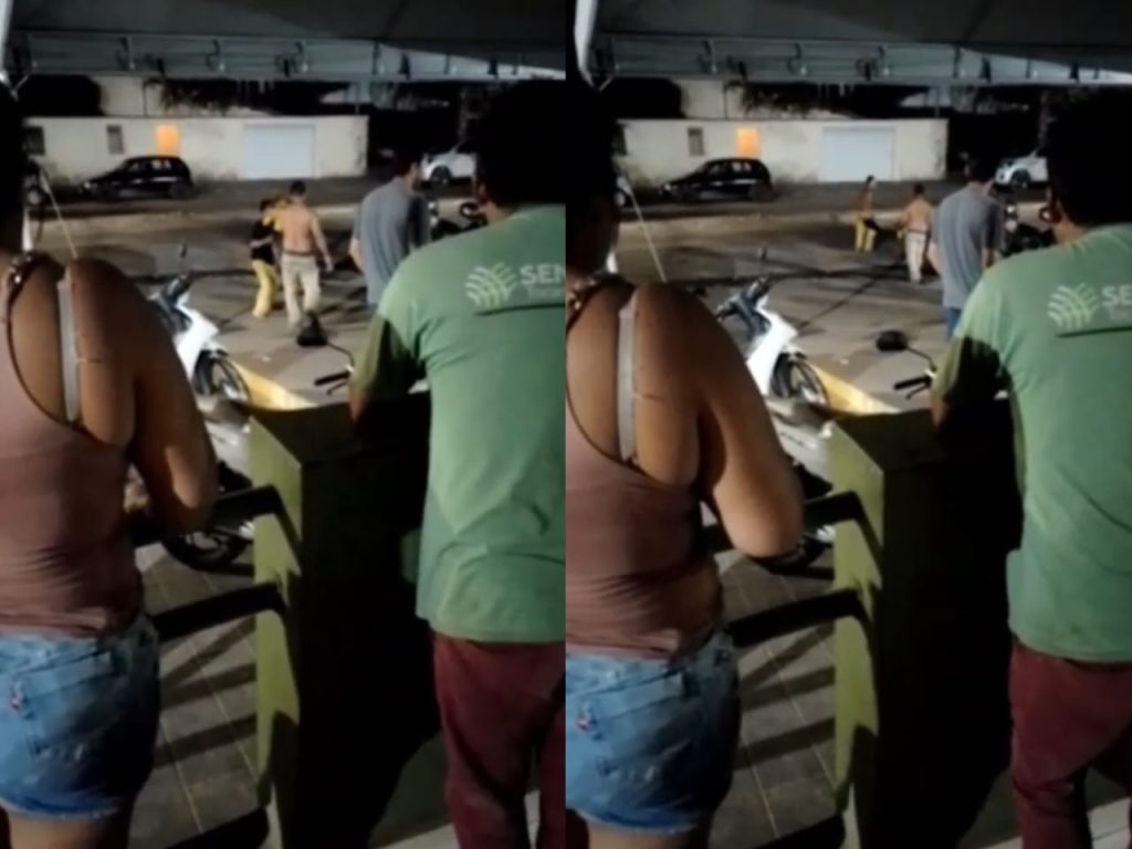 Porradaria foi registrada por testemunhas. (Foto: Reprodução)