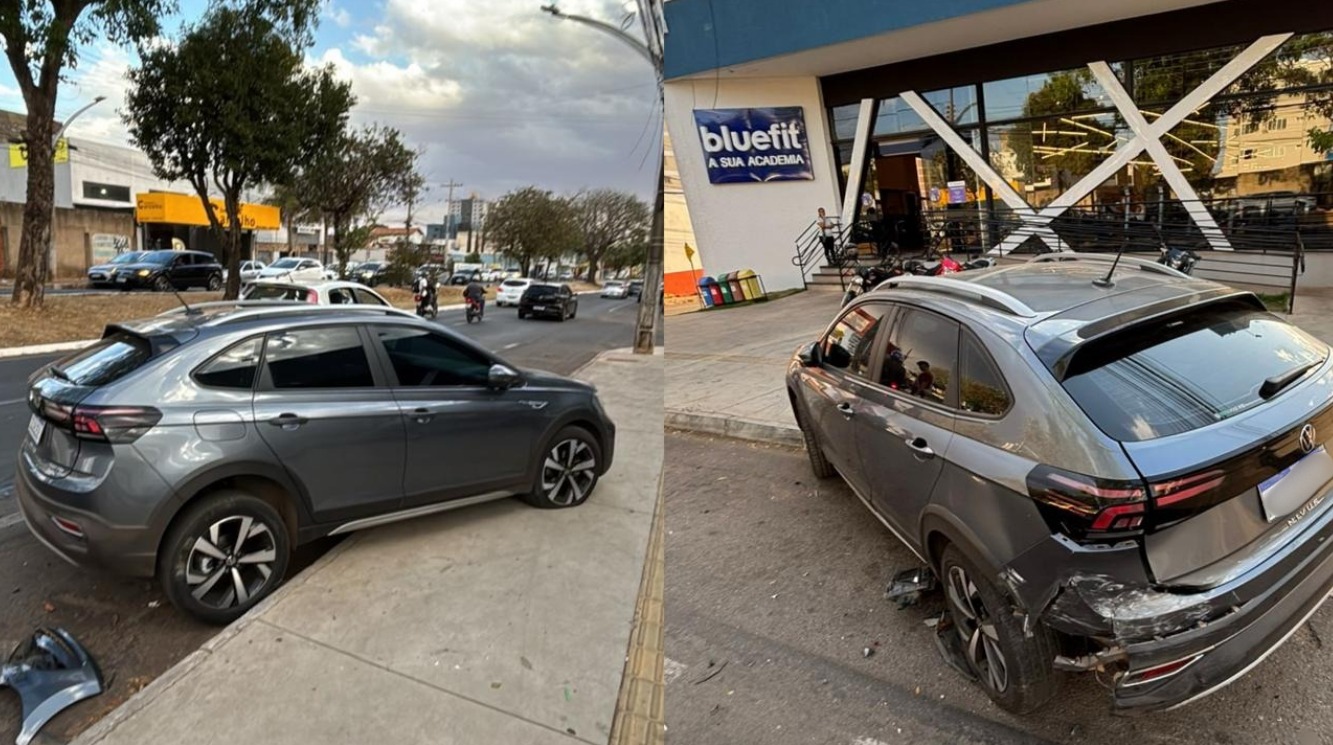 Motorista foge após causar acidente em frente à Bluefit, em Anápolis