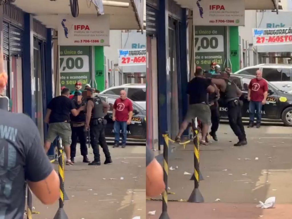 Confusão foi filmada instantes antes dos disparos. (Foto: Reprodução) Anápolis