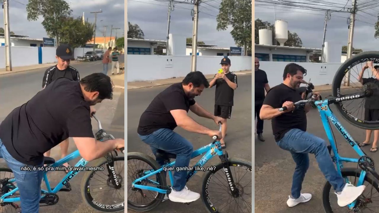 Márcio Corrêa pede bicicleta para andar e adolescentes não perdoam: “quer ganhar likes, né?”