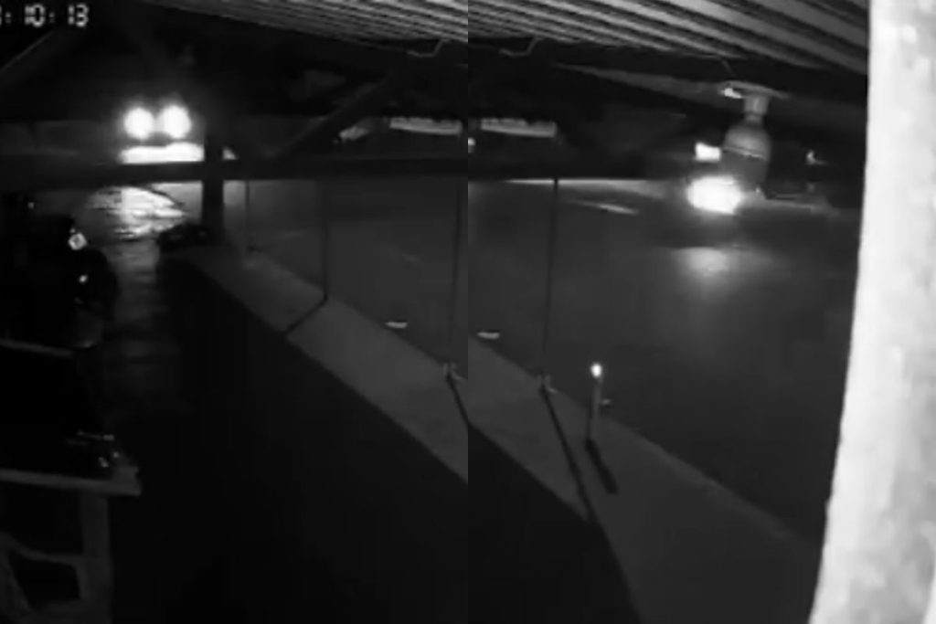 Câmera flagrou acidente em frente ao feirão do Jundiaí que deixou motociclista em estado gravíssimo