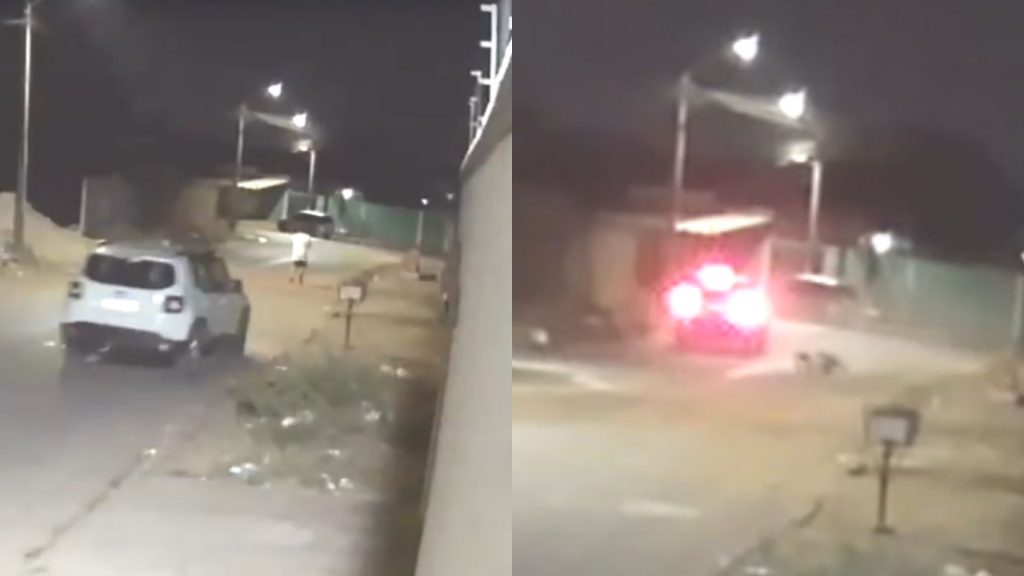 Câmera registrou quando motorista atropelou adolescente e fugiu sem prestar socorro.