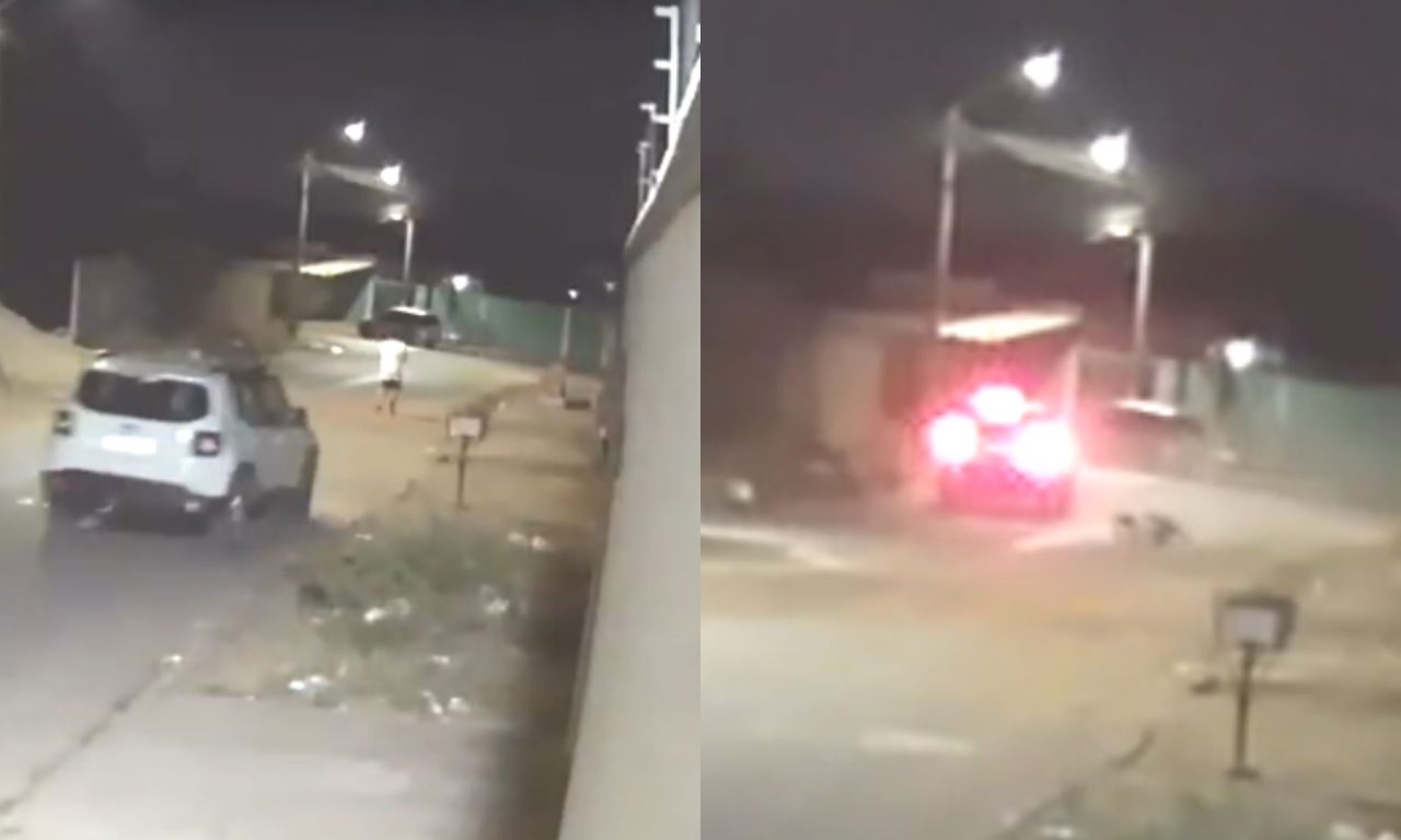 Câmera registrou quando motorista atropelou adolescente e fugiu sem prestar socorro.