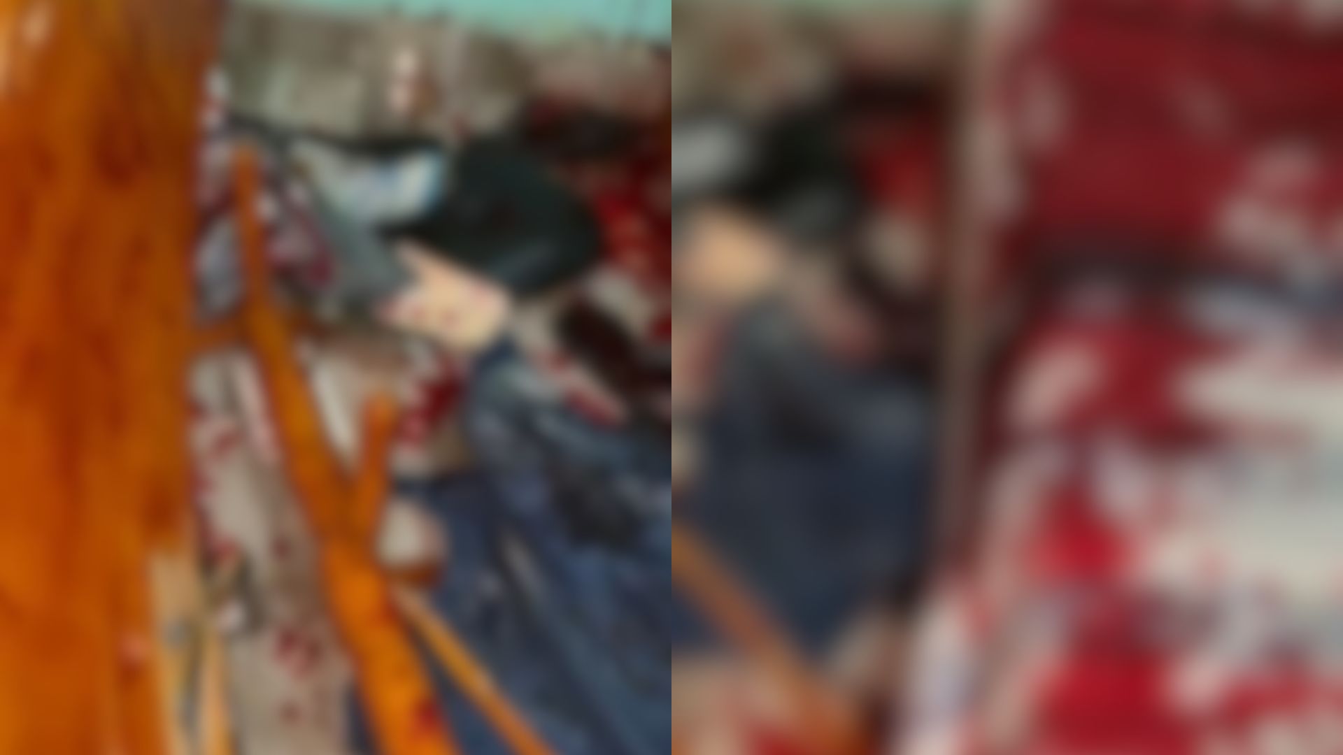 Porta foi quebrada, roupas ficaram no chão e cama ficou suja de sangue.