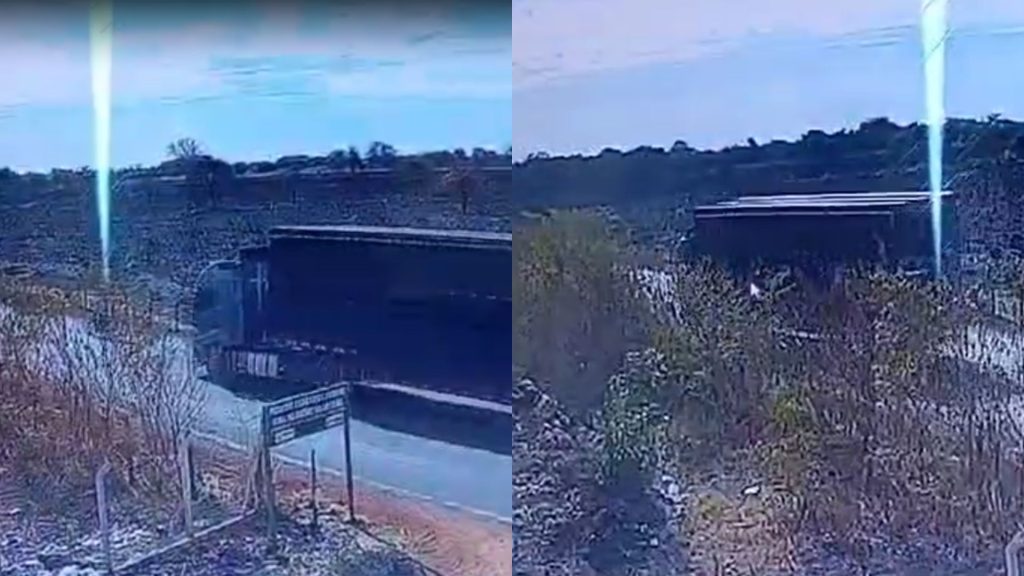 Câmera registrou o momento do acidente.