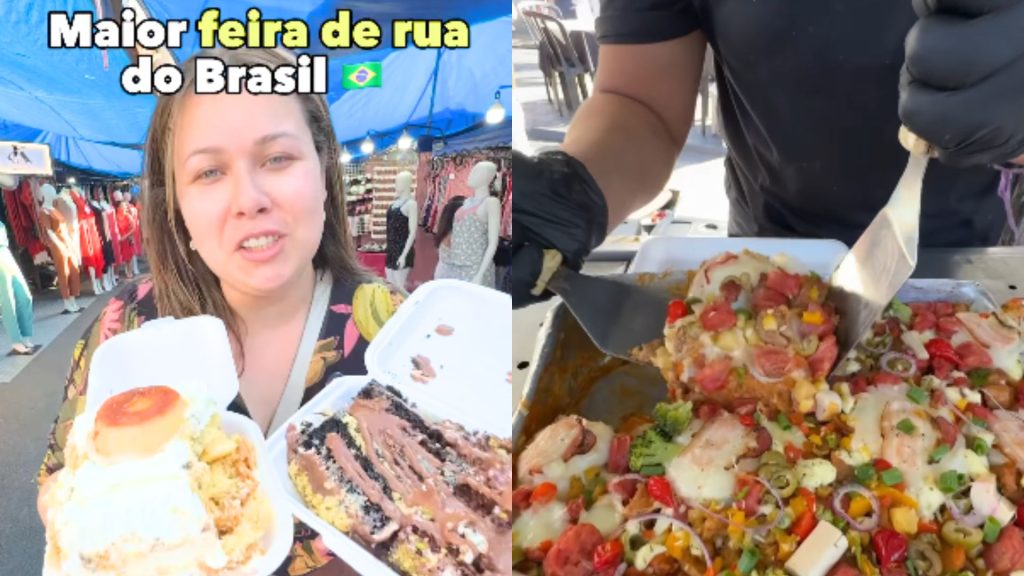 Casal mostrou tudo o que comeu durante um dia na Feira da Lua.