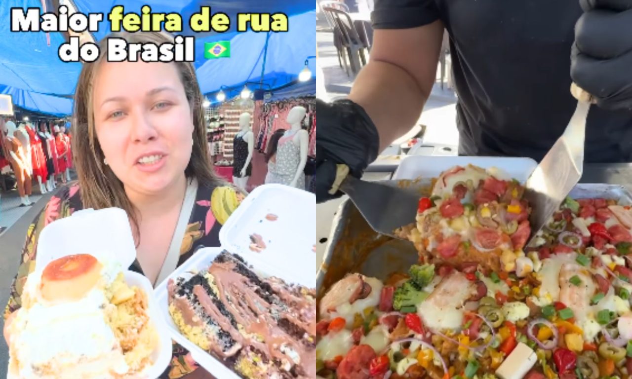 Casal mostrou tudo o que comeu durante um dia na Feira da Lua.