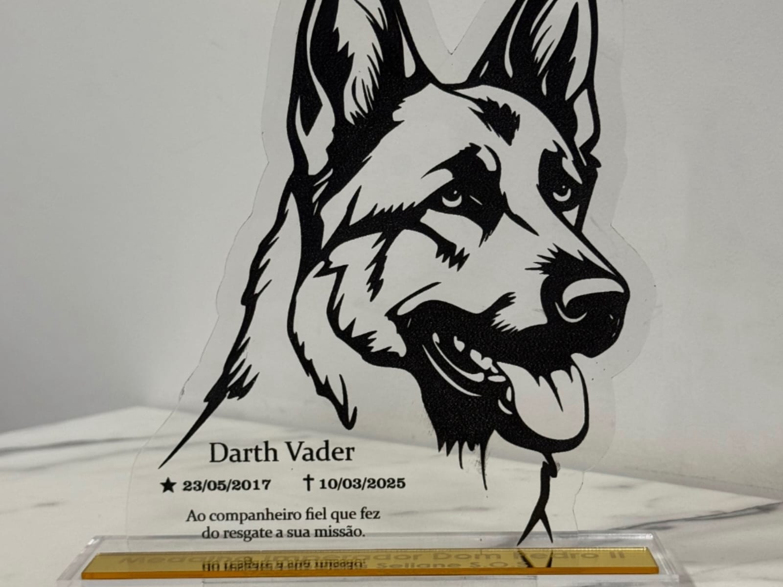 Darth Vader: o cão que serviu com coragem e será eternamente lembrado