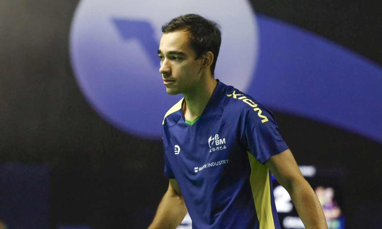 Hugo Calderano durante competição em Foz do Iguaçu. (Foto: Paulo Lisboa/Brazil Photo Press/Folhapress)