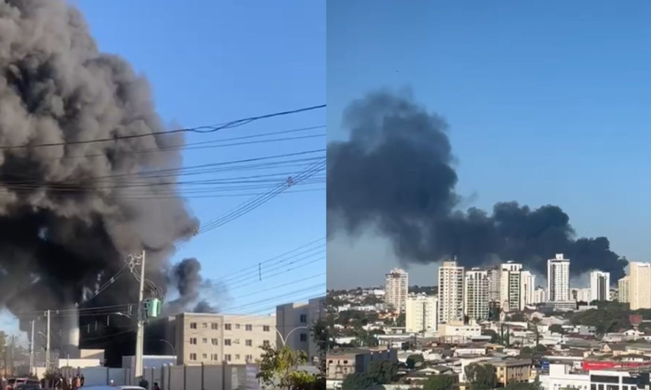 Fumaça do incêndio se espalhou rapidamente.