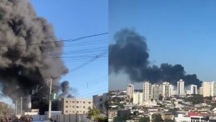 Fumaça do incêndio se espalhou rapidamente.