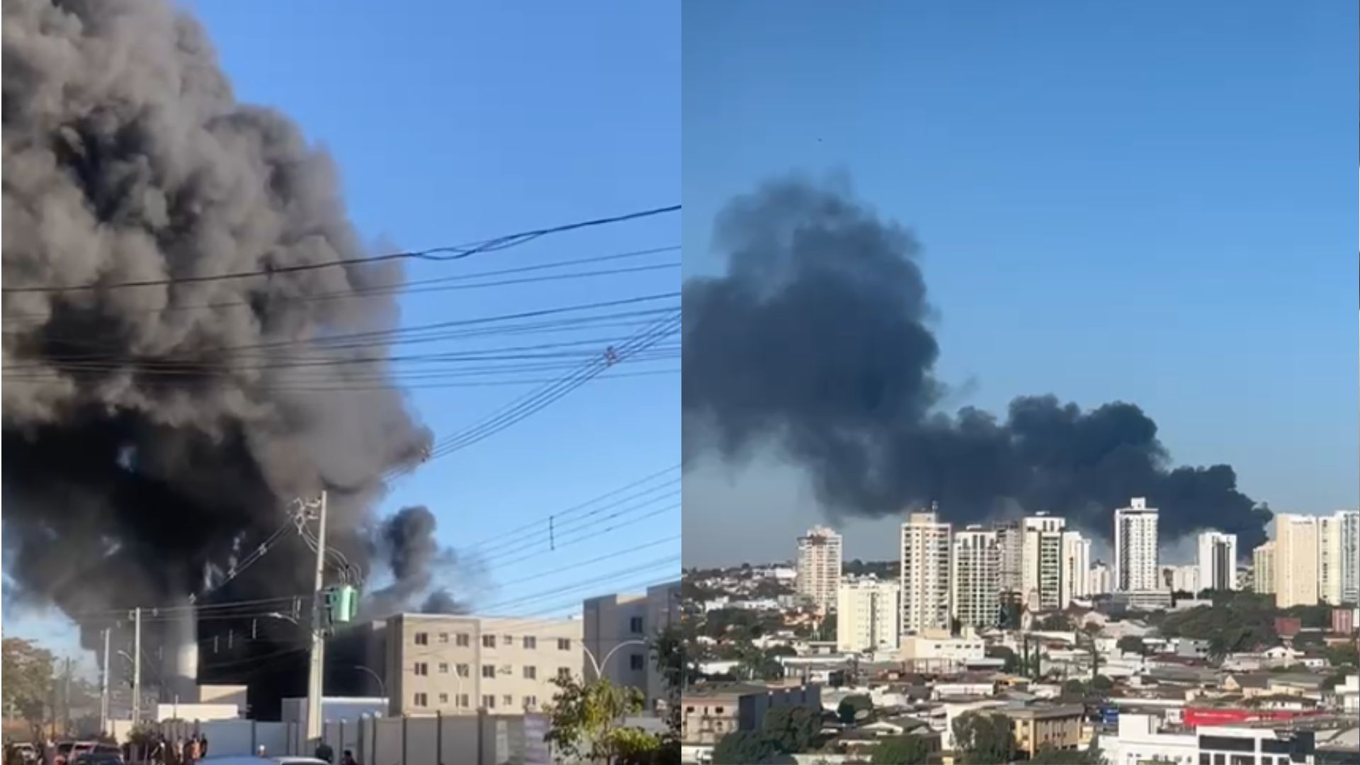 Fumaça do incêndio se espalhou rapidamente.