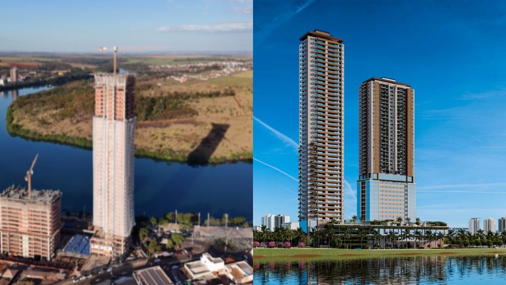 Complexo Áquila faz sombra até no território de Araporã. (Foto: @lucasnatela e Divulgação)