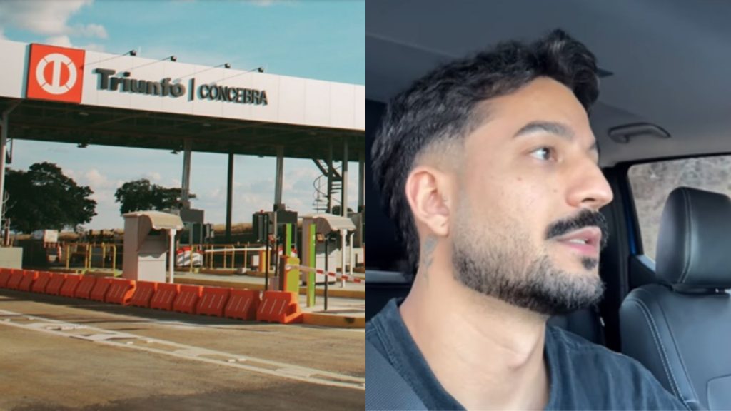 Triunfo Concebra se manifestou após humorista Jhonathan Coelho compartilhou que não pagou pedágio nas praças da BR-060. (Foto: Divulgação e Reprodução)