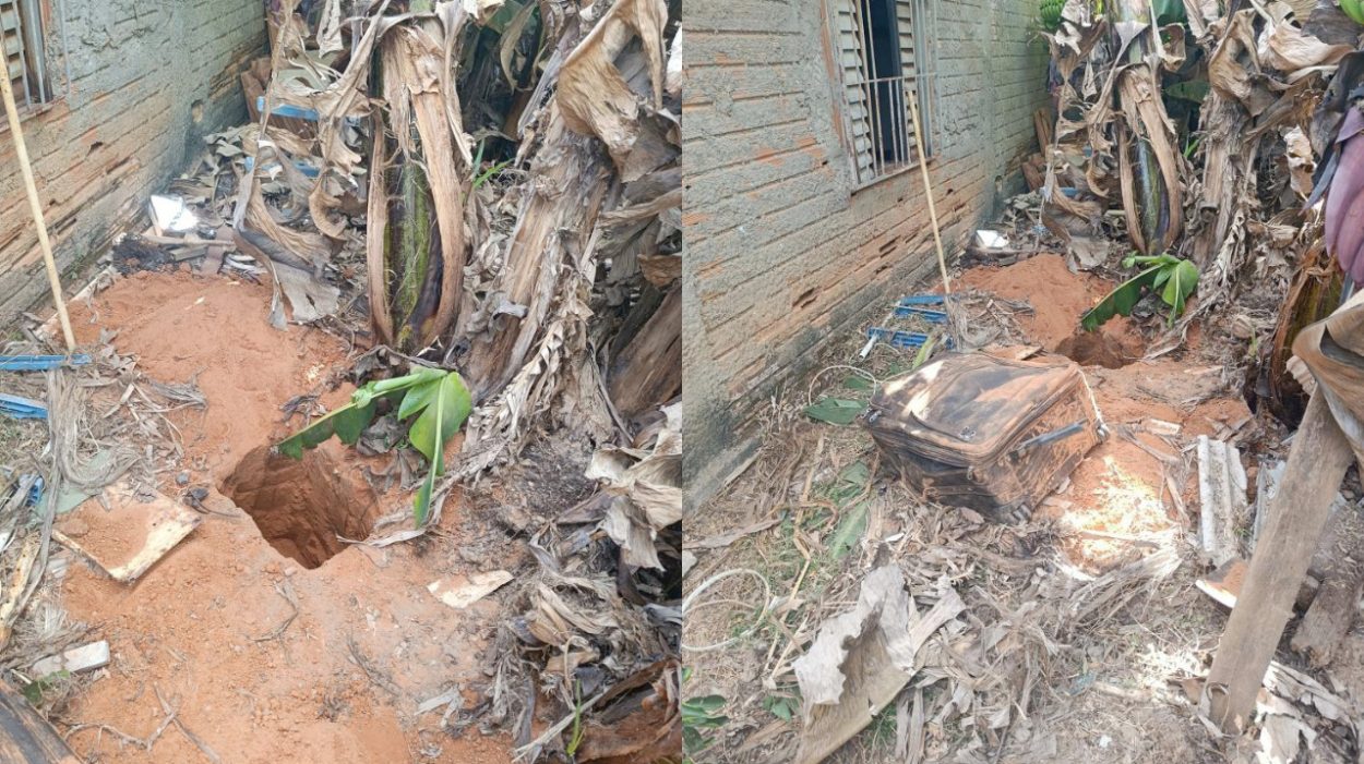 Homem mata a namorada a tesouradas, coloca o corpo em mala e enterra no quintal de casa, em Goiás