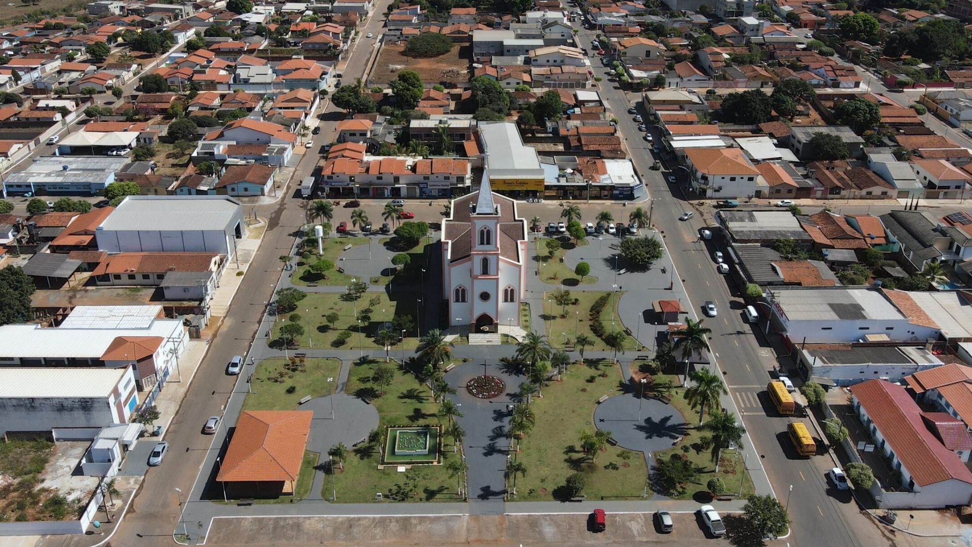 Visão aérea de Campo Limpo de Goiás. (Foto: Divulgação/Prefeitura de Campo Limpo de Goiás)