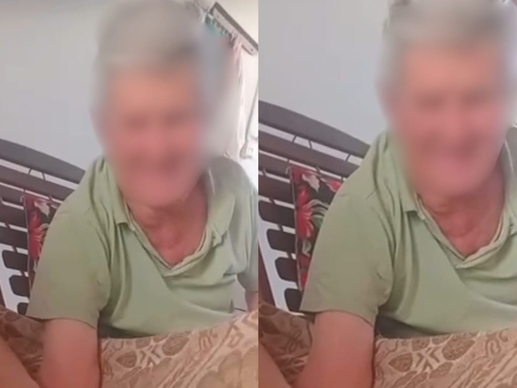 Idoso apareceu sorrindo enquanto abusava da adolescente. (Foto: Reprodução)