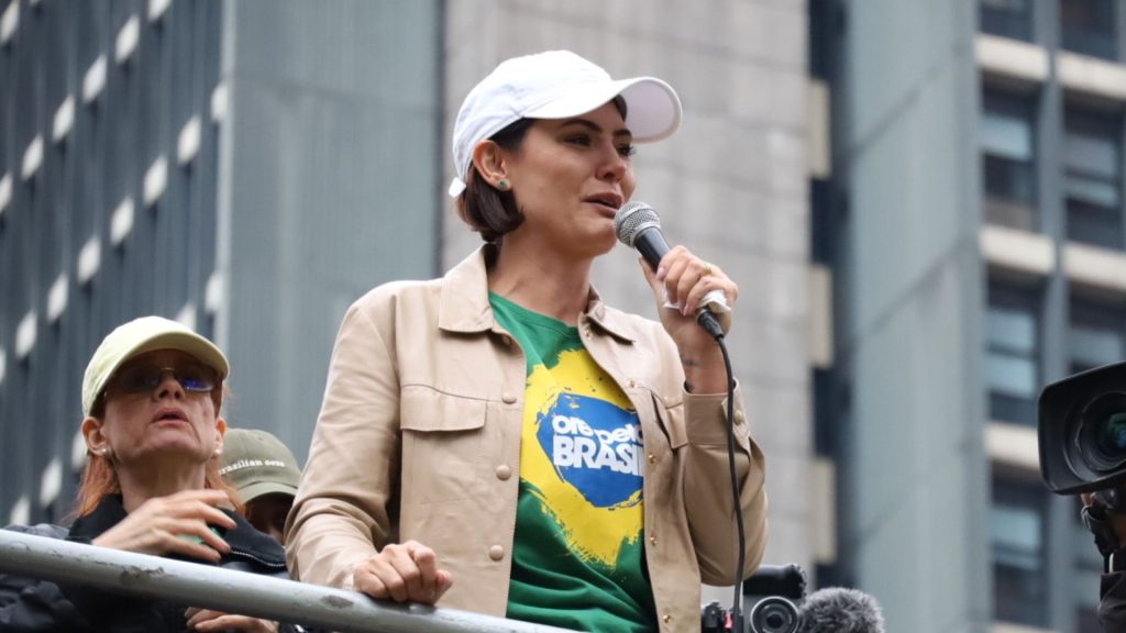 Ex-primeira dama Michelle Bolsonaro. (Foto: Raspress/Folhapress)