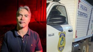 Delegado Cleiton Lobo esteve na cena do homicídio para dar prosseguimento às investigações. (Foto: 105.7 FM)