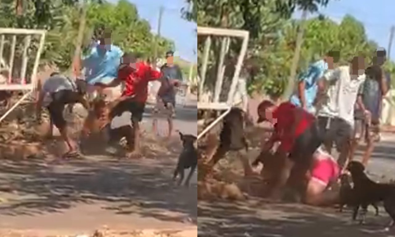 Vídeo flagra momento em que morador de Goiânia é brutalmente espancado por grupo de adolescentes
