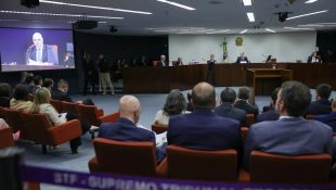 Sessão de julgamento de Bolsonaro no STF. (Foto: Fabio Rodrigues-Pozzebom/Agência Brasil)