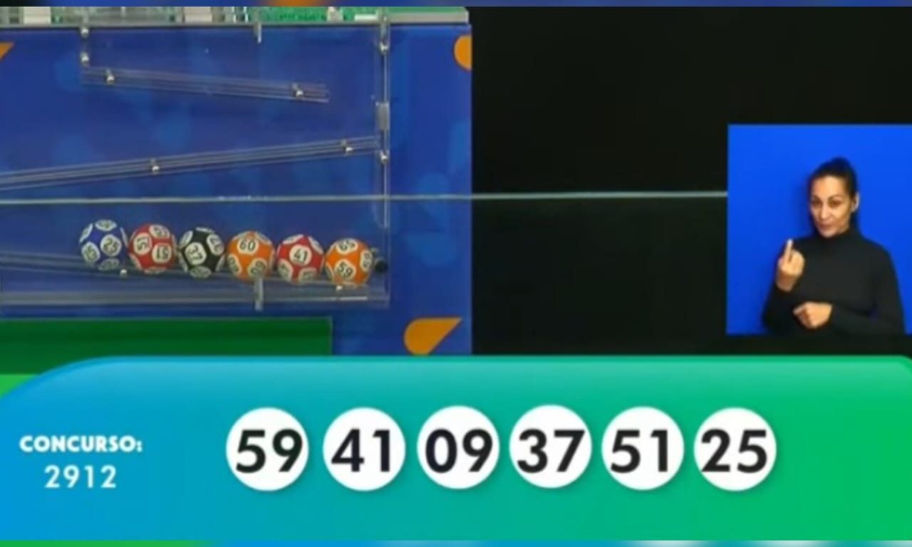 Resultado da Mega-Sena 2912. (Foto: Reprodução)