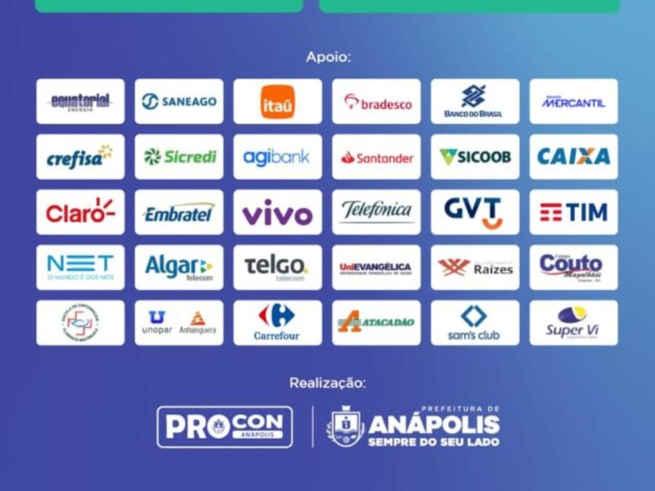 Lista das empresas participantes. (Foto: Divulgação)