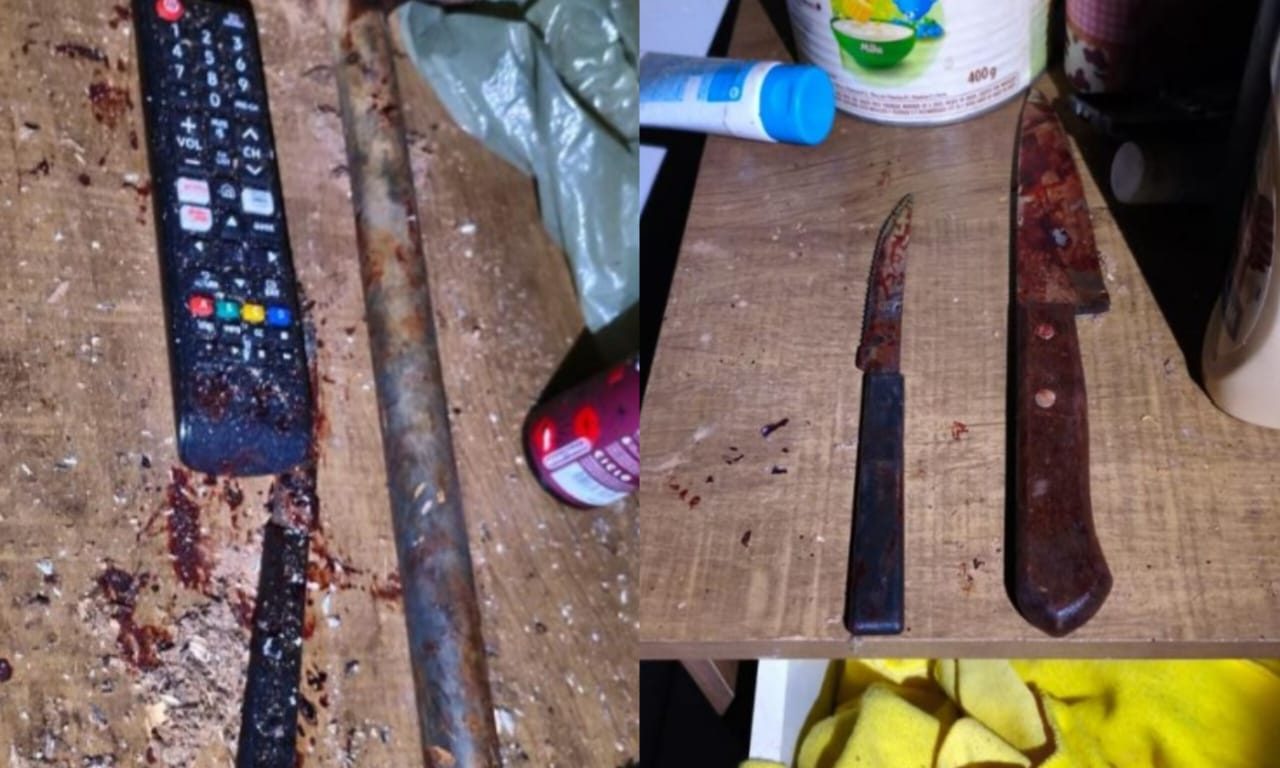 Martelo e faca foram usados para espancar e ceifar a vida da vítima. (Foto: Reprodução)
