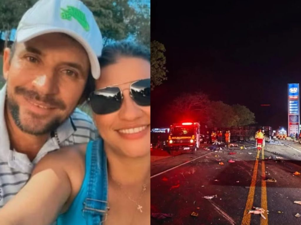 Rosimara e Wellitom faleceram no trágico acidente em Campinorte. (Foto: Arquivo pessoal de Leonardo Braga/Reprodução)