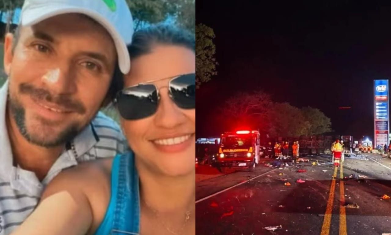Rosimara e Wellitom faleceram no trágico acidente em Campinorte. (Foto: Arquivo pessoal de Leonardo Braga/Reprodução)