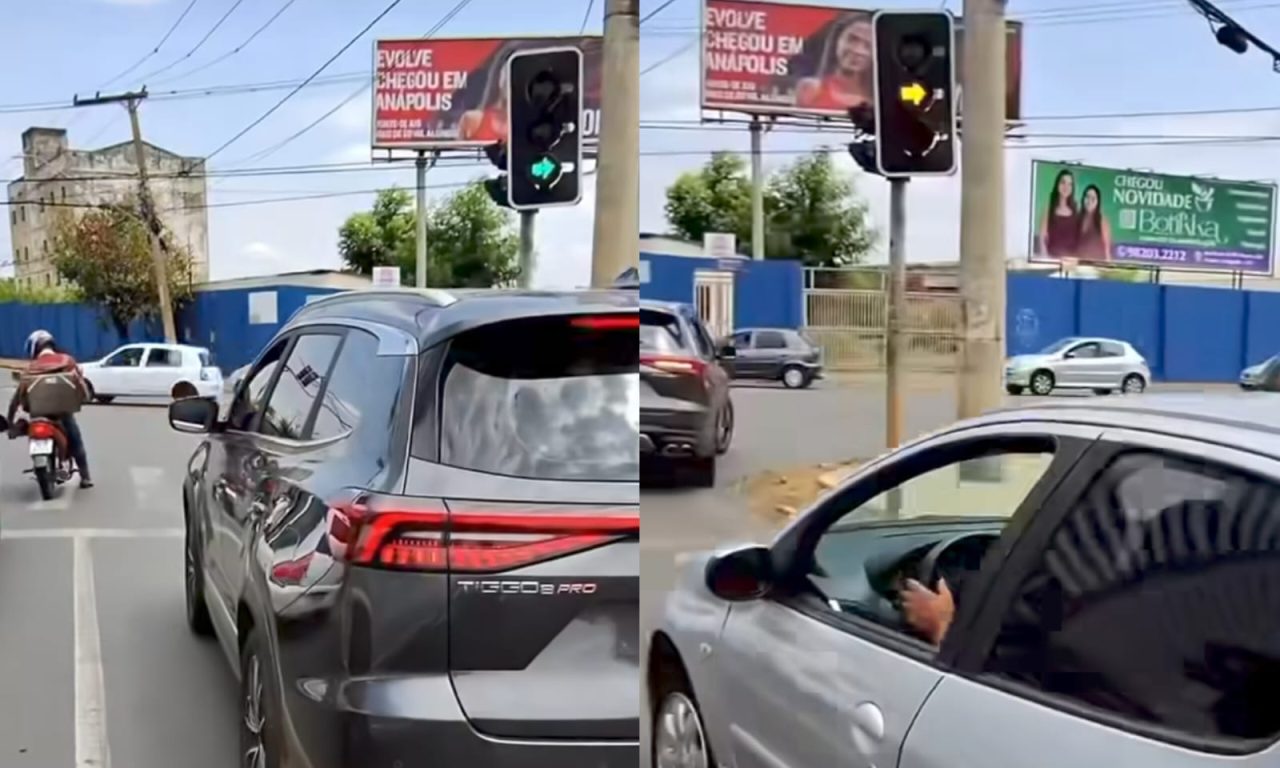 Motorista de aplicativo lamentou o comportamento de motoristas no trânsito de Anápolis. (Foto: @99viajante)