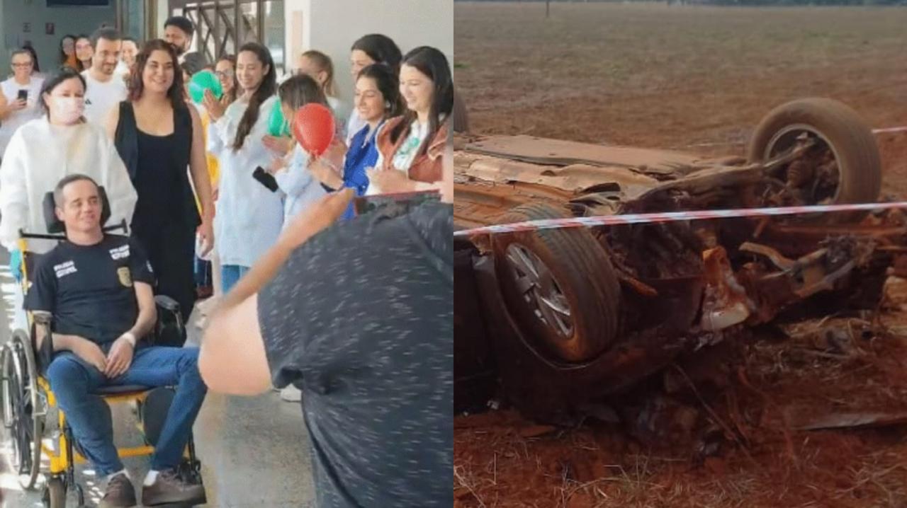 Delegado sobrevivente de gravíssimo acidente na GO-330 recebe alta hospitalar